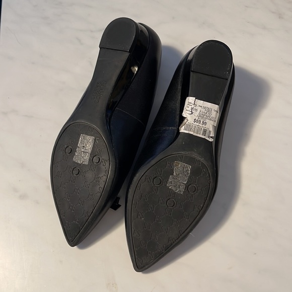 Franco Sarto, black leather flats, size 8 - Picture 2 of 3
